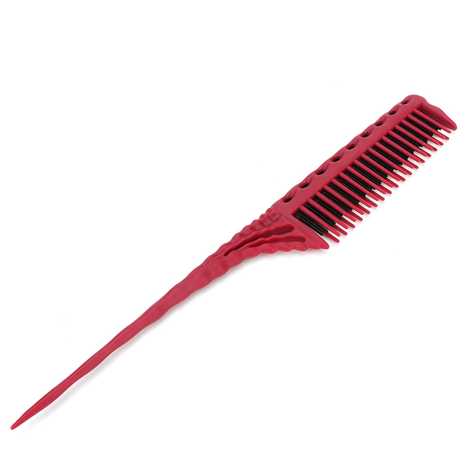 Teasing Comb - 3 Rows of Teeth Tail Comb for Volume and Styling Precision(Red)