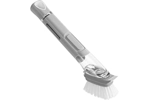 SetSail Dish Brush, Dish Cleaning Brush with Stainless Steel Handle and Replace Head Kitchen Dish Scrub Brush with Soap Dispe