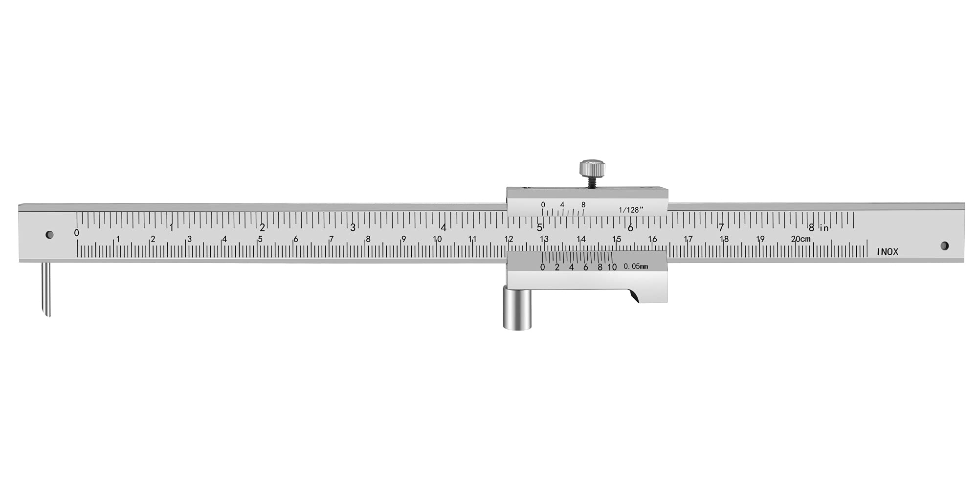 ZLKSKER 0-200mm (0-8 inch) Parallel Crossed Caliper with Carbide Needle, Stainless Steel Vernier Calipers, Marking Gauge