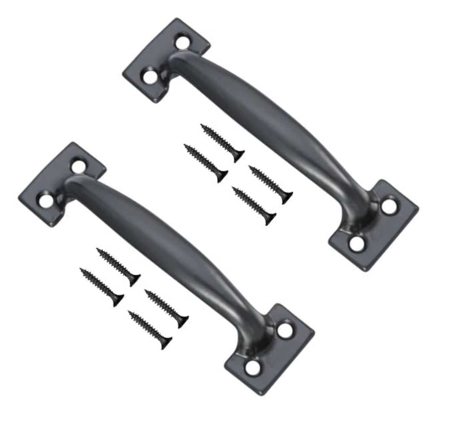 TERF® Heavy Duty Door Pull Handle Black 150mm (6 inch) Including Fixing Screw for Kitchen Cupboard Cabinet Drawer Door Pull Handle - Pack of 2