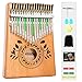UNOKKI Kalimba 17 Keys Thumb Piano with Study Instruction and Tune Hammer, Portable Mbira Sanza African Wood Finger Piano, Gift for Kids Adult Beginners (Sunset Yellow)