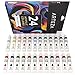 Arteza Acrylic Paint Set 24-Colors (Aluminum tubes, 24 x 0.4oz)