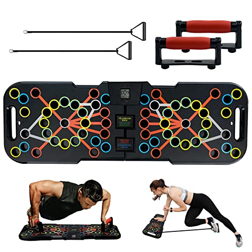 Surplex 41 en 1 Push Up Musculation Push Up Board avec Poignée Compteur Intelligent＆Bande de Résistance Pliable Planche et Appareil de Fitness Système équipement d’Entrainement pour Les Muscle