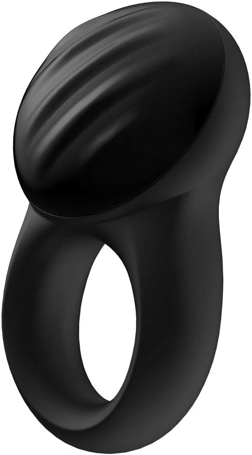Satisfyer App Enabled Signet Ring, Black Waterproof Silicone Ring, 150 g - Image 3