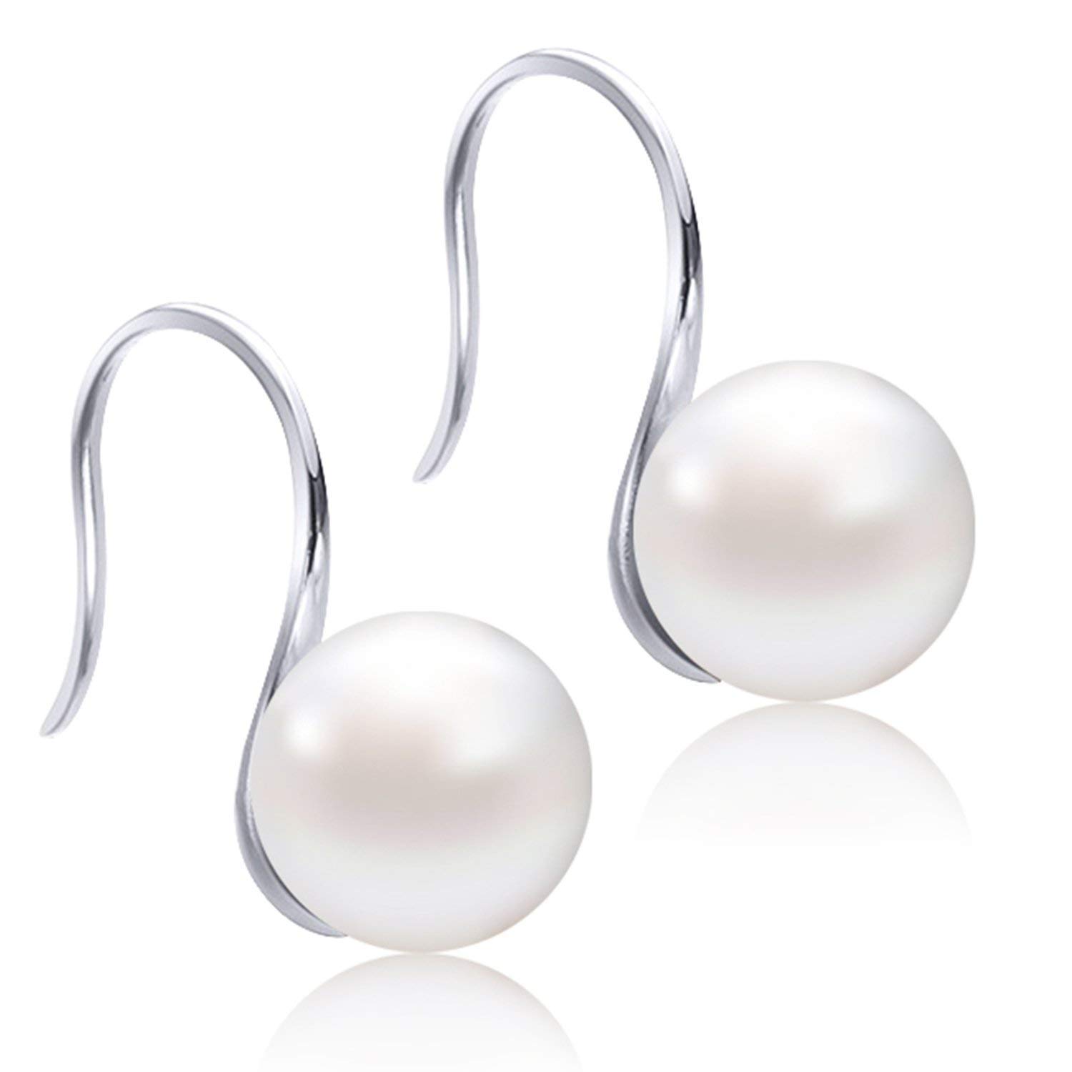 Ohrringe Damen Perle 925 Sterling Silber Tropfen Ohrringe mit Süßwasser Zuchtperle Haken Ohrringe für Damen