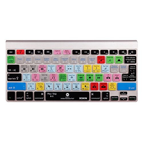 XSKN Adobe Premiere Shortcuts Keyboard Skin Silicone Hotkeys Keyboard Cover for Macbook Air 13 & Macbook Pro 13 15 17, Retina (US / European ISO Keyboard)