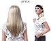 OneDor Mix Long 3/4 Women's Wigs Hairpiece Straight Hair Piece with Headband (1#-Black)