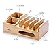 Wood Multi Device Organizer for Using with Multiple USB Charging Station Like Anker, RAVPower, Poweradd USB Chargers for Smartphones and Tablets from UATech (White)
