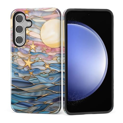 DAIZAG Case for Samsung Galaxy S25,Lovely Phone Case for Girls Women,Scratch Resistant Shockproof Protective Cover-Stained Glass Pastel Stars Moon at Amazon