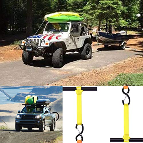 JCHL Soft Loop Tie Down Straps 1800Lbs Load Capacity, Tie Down Loops for Securing ATV UTV Motorcycles Scooters Dirt Bikes Lawn Garden Equipment yellow (8 Pack)