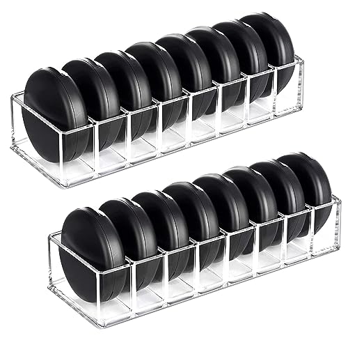 HBlife 2 Pack Clear Acrylic Makeup Compact Organizer, 8 Spaces Vanity Organizer