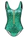Uhnice Women's Mermaid Swimsuit One Piece Swimwear with Zipper Padded Monokini