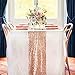 Trlyc Sequin Table Runner - 12x108 Inch Rose Gold Sequin Table Runner Glitter Sparkly Elegant Rectangle Wedding Party Christmas Home Table Decoration