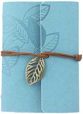 atdoshop(TM Vintage Dark Green PU Leather Cover Loose Leaf Blank Notebook Journal Diary Gift (Blue)