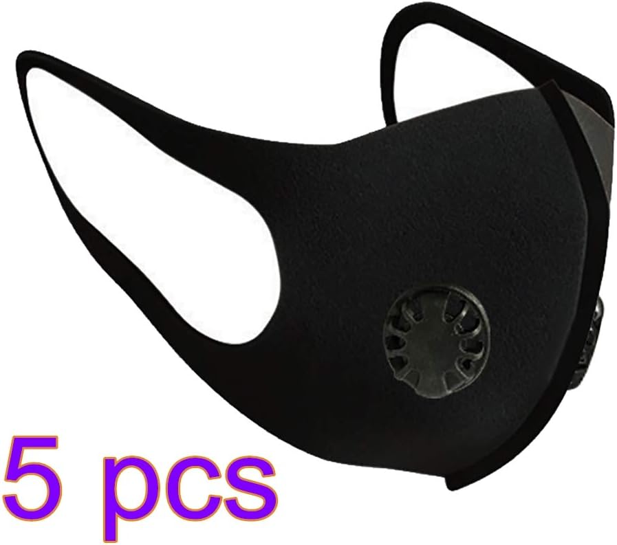 Famyfamy 5 Pcs Sponge Face Mask Anti Dust PM2.5 Pollution Mouth Masks Reusable Mouth Cover for Adult Cycling Face Mask with Filter Dust-proof Anti-Fog Mask