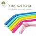 Regular Size Silicone Straws, Opret 6 pcs Reusable Slim Straws