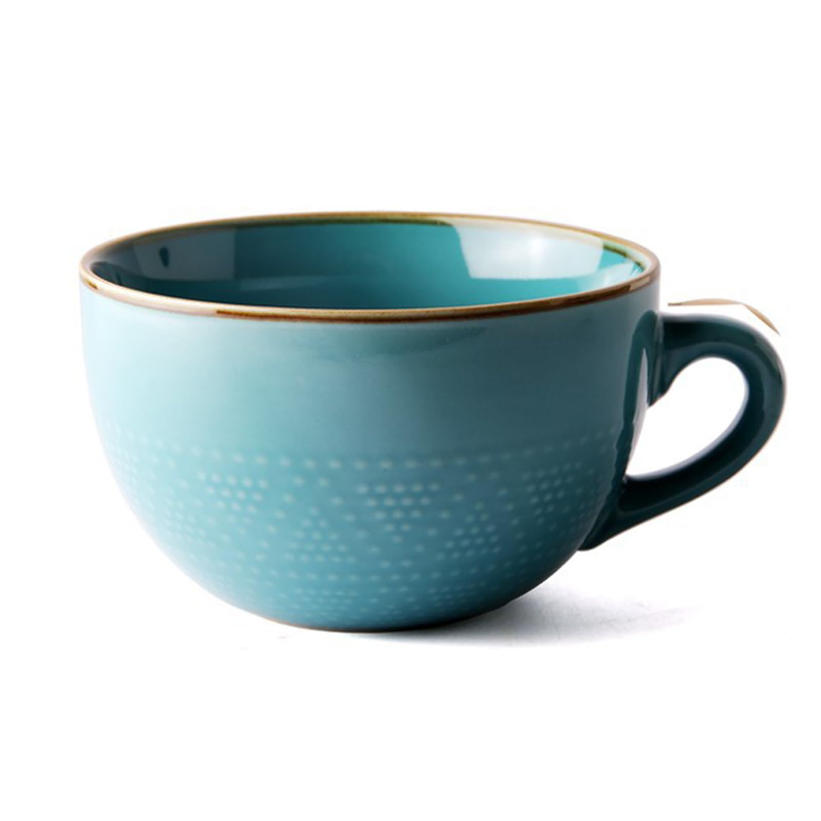 soulnioi Ceramic Cereal Soup Cup, 700ML Coffee Mug Tea Mug, Microwave Breakfast Bowls Salad Bowls with Handle, Cappuccino Coffee Cups - Blue