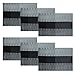 SHACOS Woven Vinyl Placemats for Dining Table Set of 6 Non Slip PVC Bamboo Basket Weave Table Place Mats (6, Ombre Black Gray)