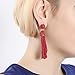 NLCAC Women's Beaded tassel earrings Long Fringe Drop Earrings Dangle 6 Colors (wine-red)