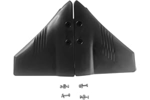 GLUCKMARINE HS001 Dorsal-Fin Style Hydrofoil Stabilizer for Outboard Motors Drive 5-150 HP with Durable UV-Resistant Molded Black Plastic Material Wings and SS316 Bolts