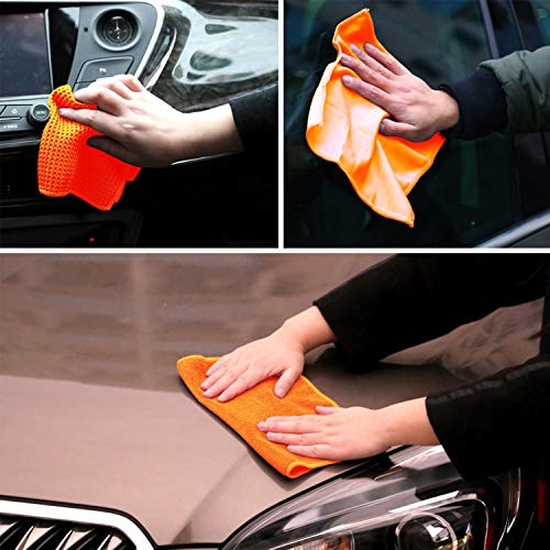 MEYUEWAL Car Cleaning Tools Kit, Microfiber Car Cleaning Set for Cars, Trucks, Motorcycles, Bedroom and Kitchen, with Tire Brush, Wash Mitts, Sponge, Wash Pads, Multi-Purpose Cleaning Towels