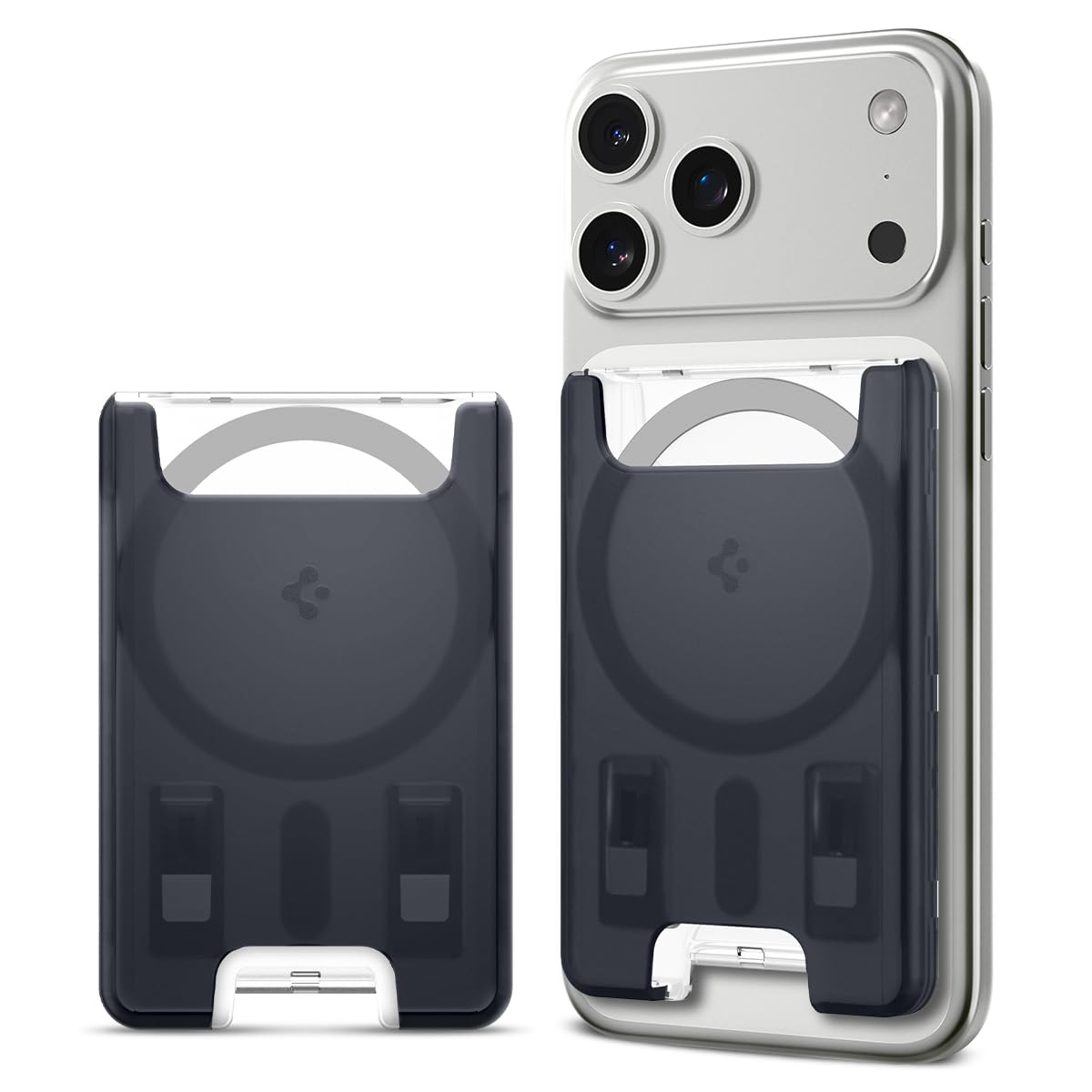 Spigen Classic C1 MagFit Magnetic MagSafe Wallet Card Holder 3-Cards Compatible with iPhone 17/16/15/14/13/12 Series and PixelSnap Cases for Pixel 10 Series - Graphite