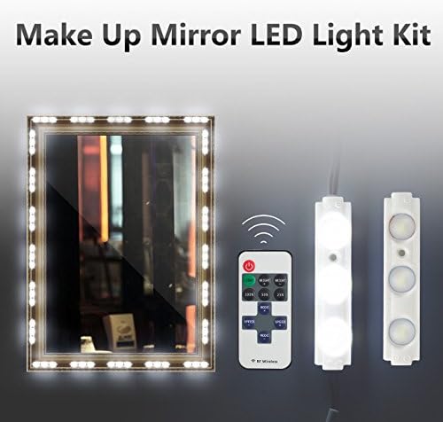 Vanity Mirror Light Kit, 60 Leds 9.8 FT DIY LED Make-up Mirror Flexible Light Strip for Make-Up Cosmetic Dresser Toilet Mirror With Smart Sensor and Remote Control (Mirror NOT Included)