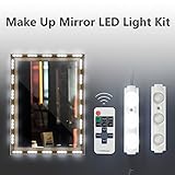 Vanity Mirror Light Kit, 60 Leds 9.8 FT DIY LED Make-up Mirror Flexible Light Strip for Make-Up Cosmetic Dresser Toilet Mirror With Smart Sensor and Remote Control (Mirror NOT Included)