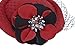 Aniwon British Style Wool Pillbox Hat Cocktail Party Wedding Flower Veil Fascinator for Women