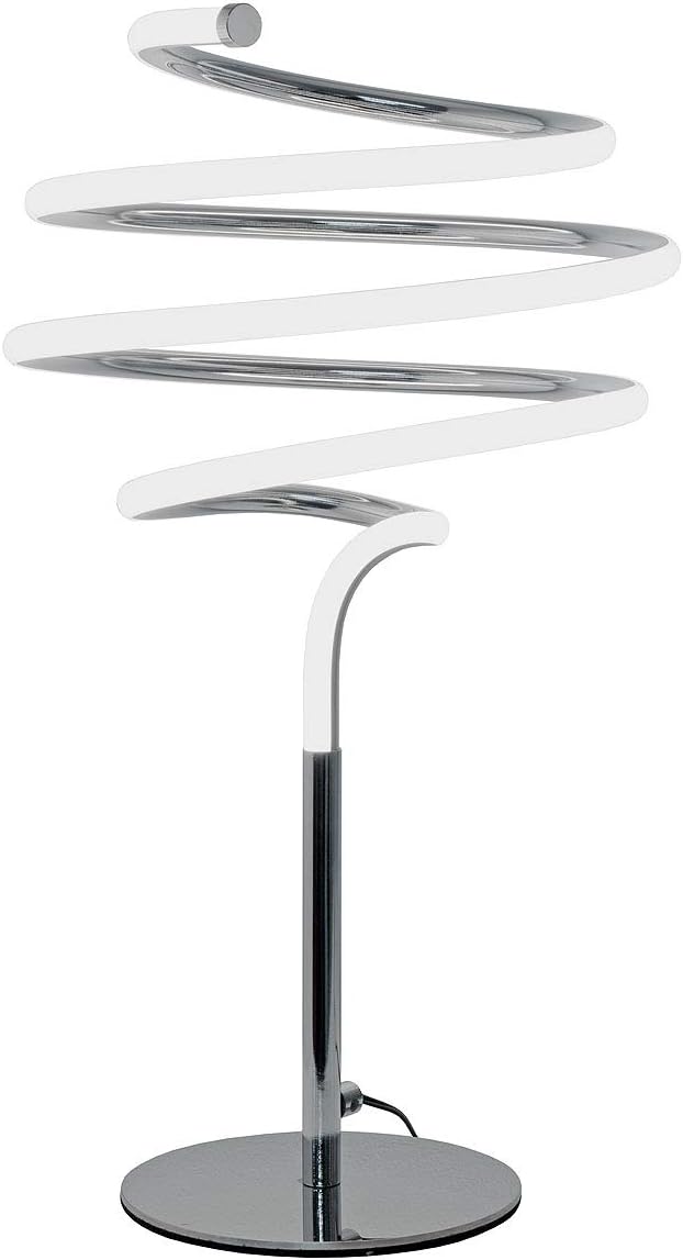 Febland LED Spiral Silver Table Lamp, Chrome