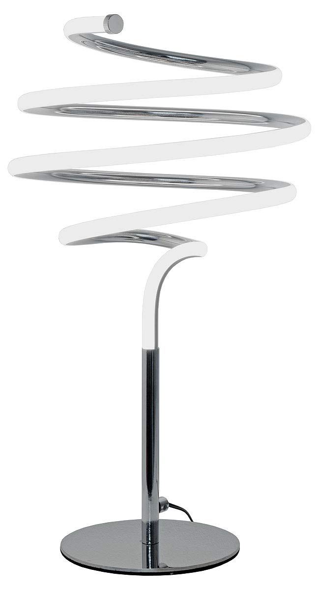 Febland LED Spiral Silver Table Lamp, Chrome