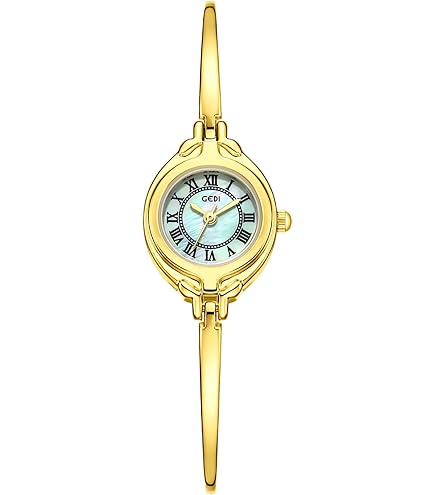 Womens Black Gold Analog Quartz Elegant Cable Cuff Arabic Numbers Bracelet Watch Amazon.com: Blekon Collections Women main image 3