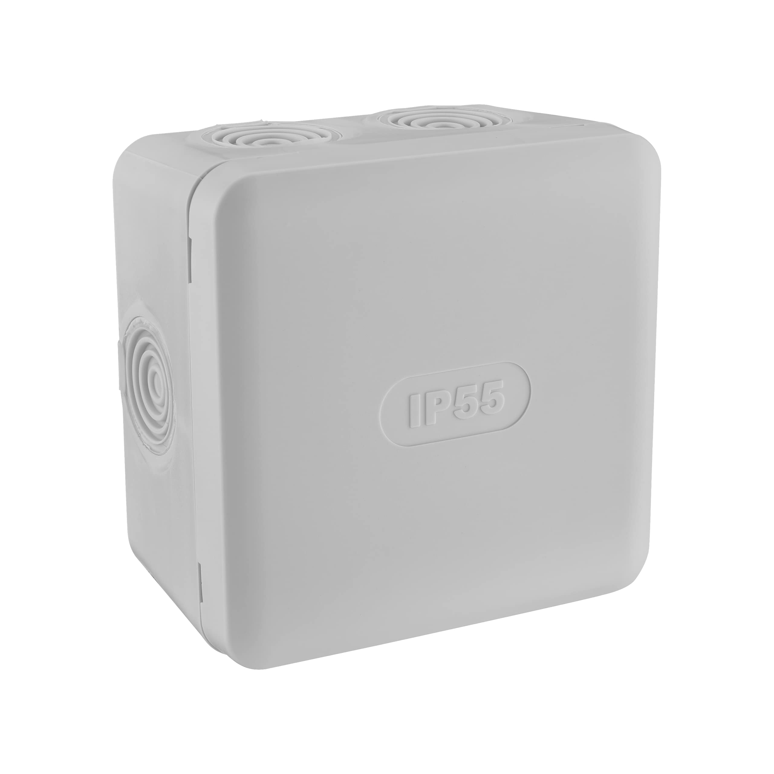 Waterproof Surface-Mounted Junction Box IP55 85 x 85 x Depth 50 mm DEBFLEX Grey – 718806
