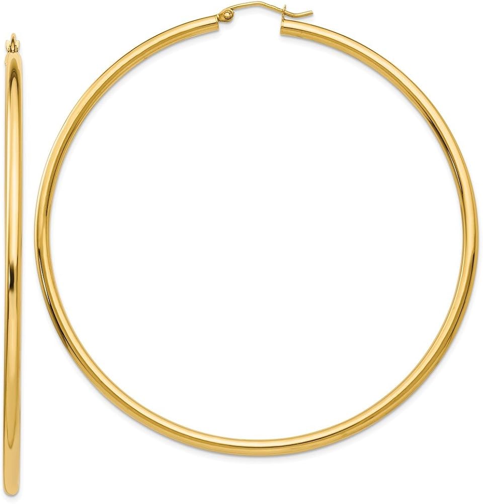 Solid 14K Gold Hoop Earrings Amazon.co.uk Clothing
