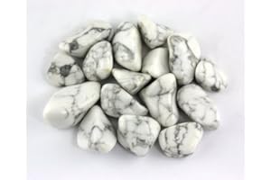 Crystal Allies Materials: 1lb Bulk Tumbled White Howlite Stones from South Africa - Large 1" Polished Natural Crystals for Reiki Crystal Healing *Wholesale Lot*