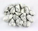 Crystal Allies Materials: 1/2lb Bulk Tumbled White Howlite Stones from South Africa - Large 1" Polished Natural Crystals for Reiki Crystal HealingWholesale Lot