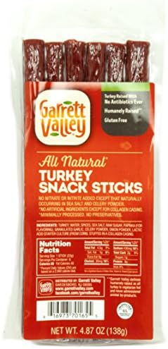 Garrett Valley, Turkey Snack Meat Sticks, 4.87 oz (Pack of 3)