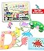 Dinosaur Arts and Crafts Kit Supplies for Kids & Preschooler includes: Dab & Dot Markers, Stencils, Mosaic, Sketch Book, Pom Poms, Googly Eyes & Pipe Cleaners -A Busy Box of Activities Over 100 Pieces