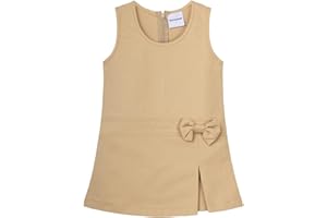 Mud Kingdom Little Girls School Uniform Dress Sleeveless Cute Bow Jumper