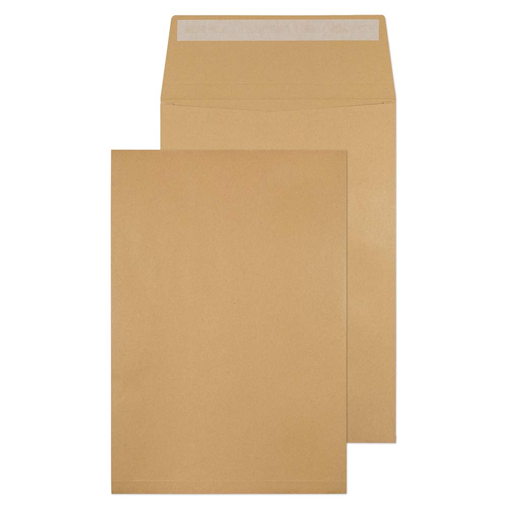 Blake Purely Packaging C4 324 x 229 x 25 mm 130 gsm Gusset Pocket Peel and Seal Envelopes (1991/10 PR) Manilla - Pack of 10