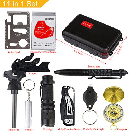 eachway Survival Kit, 12 in 1 Professional Survival Gear Tool, Fishing