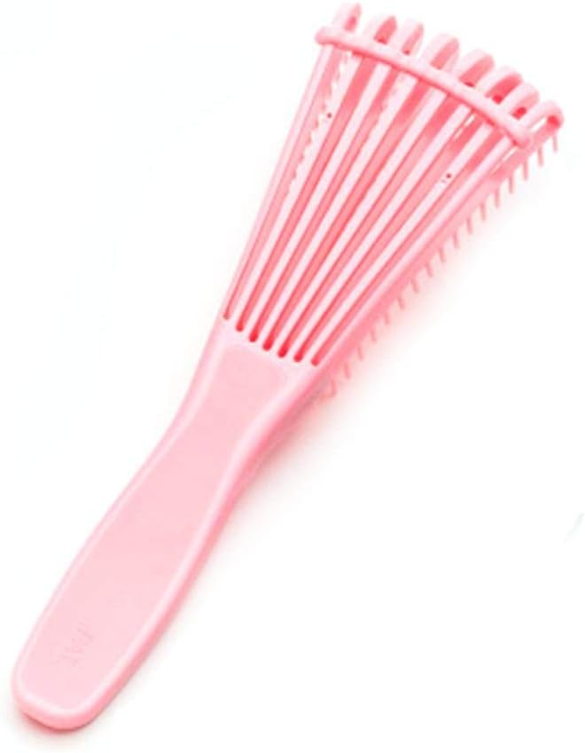 Funarrow Detangling Brush, Comfortable Rubber Grabs African Textured 3a to 4c Kinky Wavy Exfoliating Your Scalp for Beautiful and Shiny Curls, for Tangled, Dry, Wet Hair & Scalp Massage