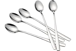 HOMMP 16-Piece Long Handle Iced Tea Spoon, Stainless Steel Ice Cream Spoon