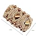 KAYMEN FASHION JEWELLERY 18k Gold Plated Copper Chains and Crystal Stone Knit Charm Bangles Bracelets for Women 4 Colors (Coffee)