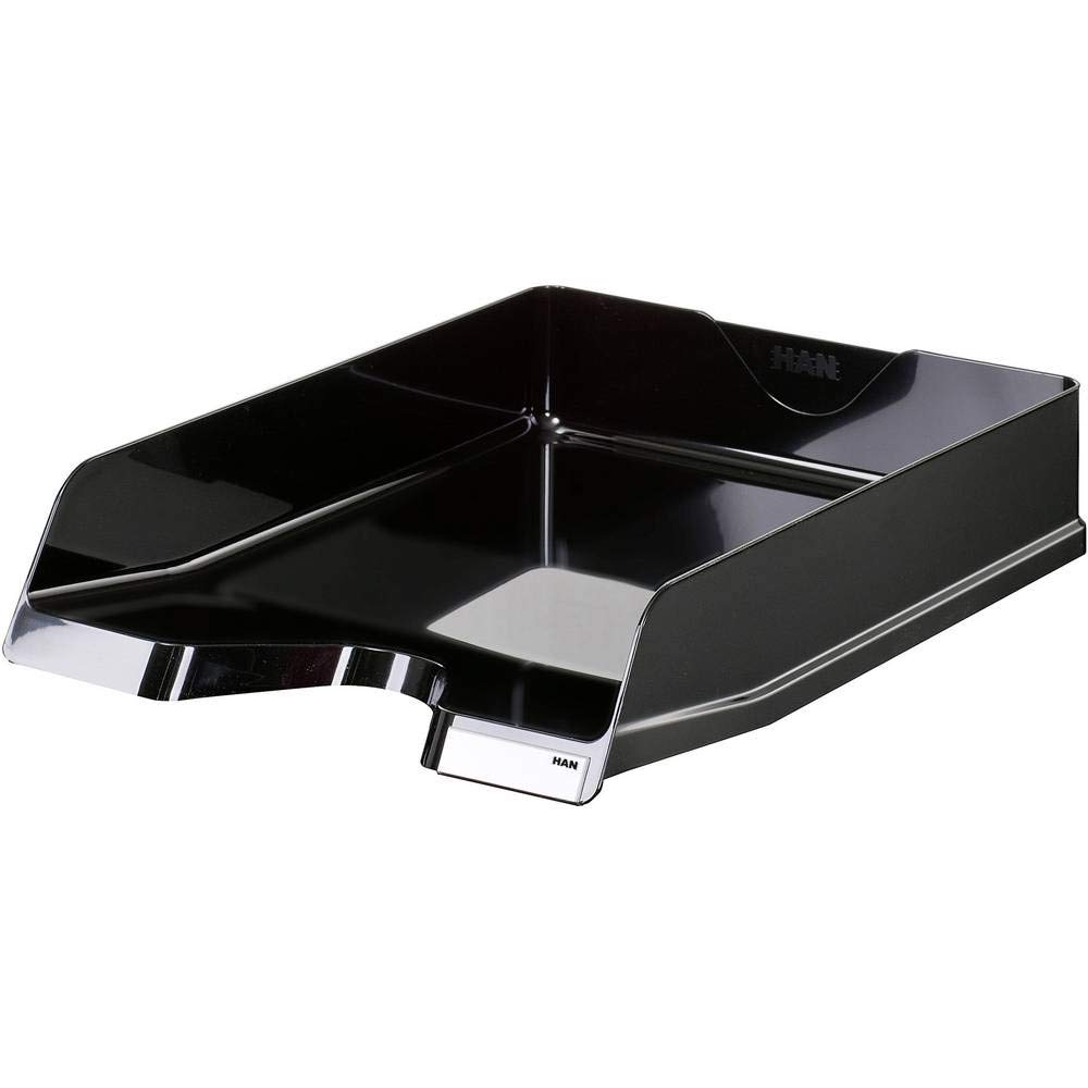 HAN Viva Letter Tray DIN A4 / C4, Stackable, with Clip, High-Gloss Black