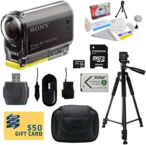 Sony HDR-AS30V HD POV Action Camcorder with 47stPhoto Must Have Accessory Kit Includes - 32GB High-Speed SDHC Card + Card Reader + NP-BX1 1400mAh Li-ion Battery + AC/DC Battery Charger + Hard Shell Carrying Case + Professional 60" Tripod + Lens Cleaning Kit including LCD Screen Protectors Photo Print