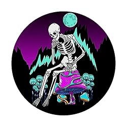Skeleton On Mushroom Retro Disco Techno EDM Music
