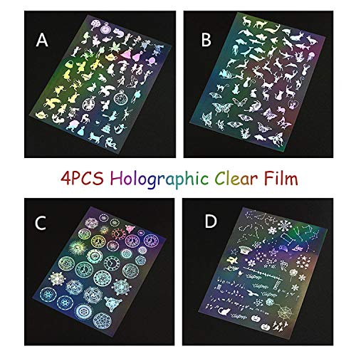 30 Sheets Resin Supplies Kit LET'S RESIN Transparent Decorate Stickers for Silicone Resin Molds,Resin Inclusion with Holographic Clear Film, Filling Materials for Resin Craft