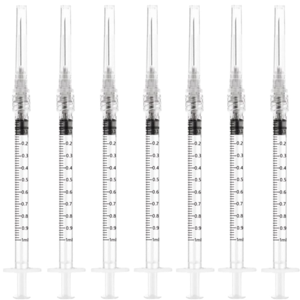 Photo 1 of 20 Pack 1ml 27Ga - 1 Inch Luer Lock Sample Measuring Syringe Lab Supplies, Individually Sealed Wrapped