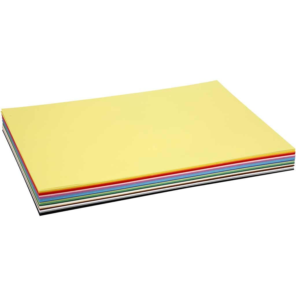 Coloured Kraft Card, A2 42x60 cm, 180 cm, asstd Colours, 20asstd Sheets